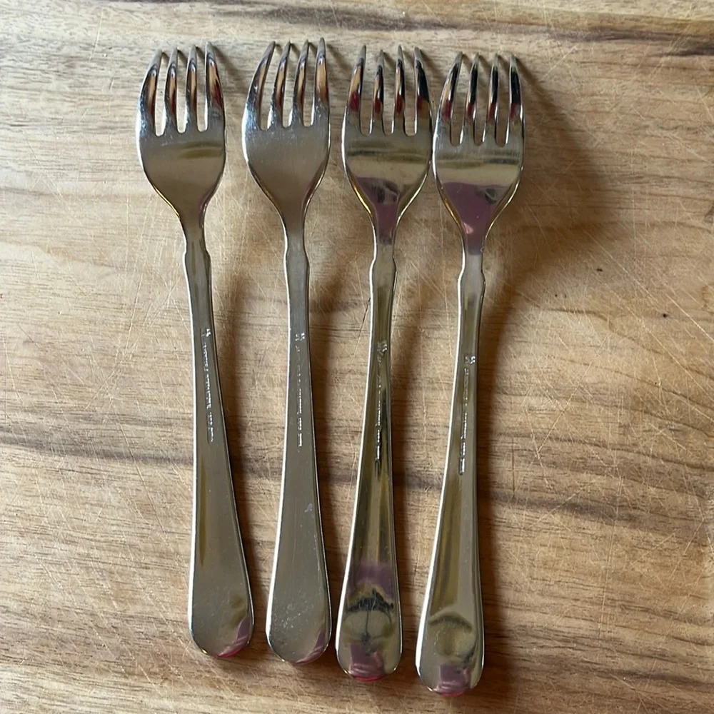 JA Henckels PROVENCE 18/10 Stainless Steel LOT of 4 salad forks 7” glossy satin
